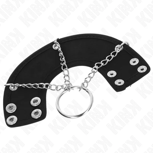 PENISRING 4 CM KETTE 7 CM METALL MIT LEDERGURTE VON KINK RING POWER