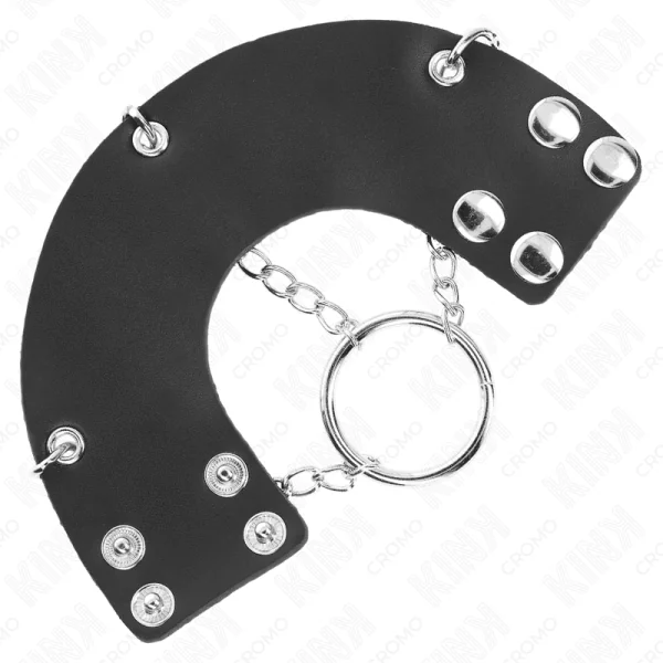 PENISRING 4 CM KETTE 7 CM METALL MIT LEDERGURTE VON KINK RING POWER