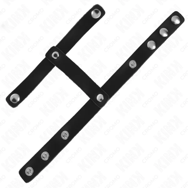 Verstellbarer Penisring aus Leder und Hodenteilgurt von Kink Ring Power kaufen | Fesselliebe