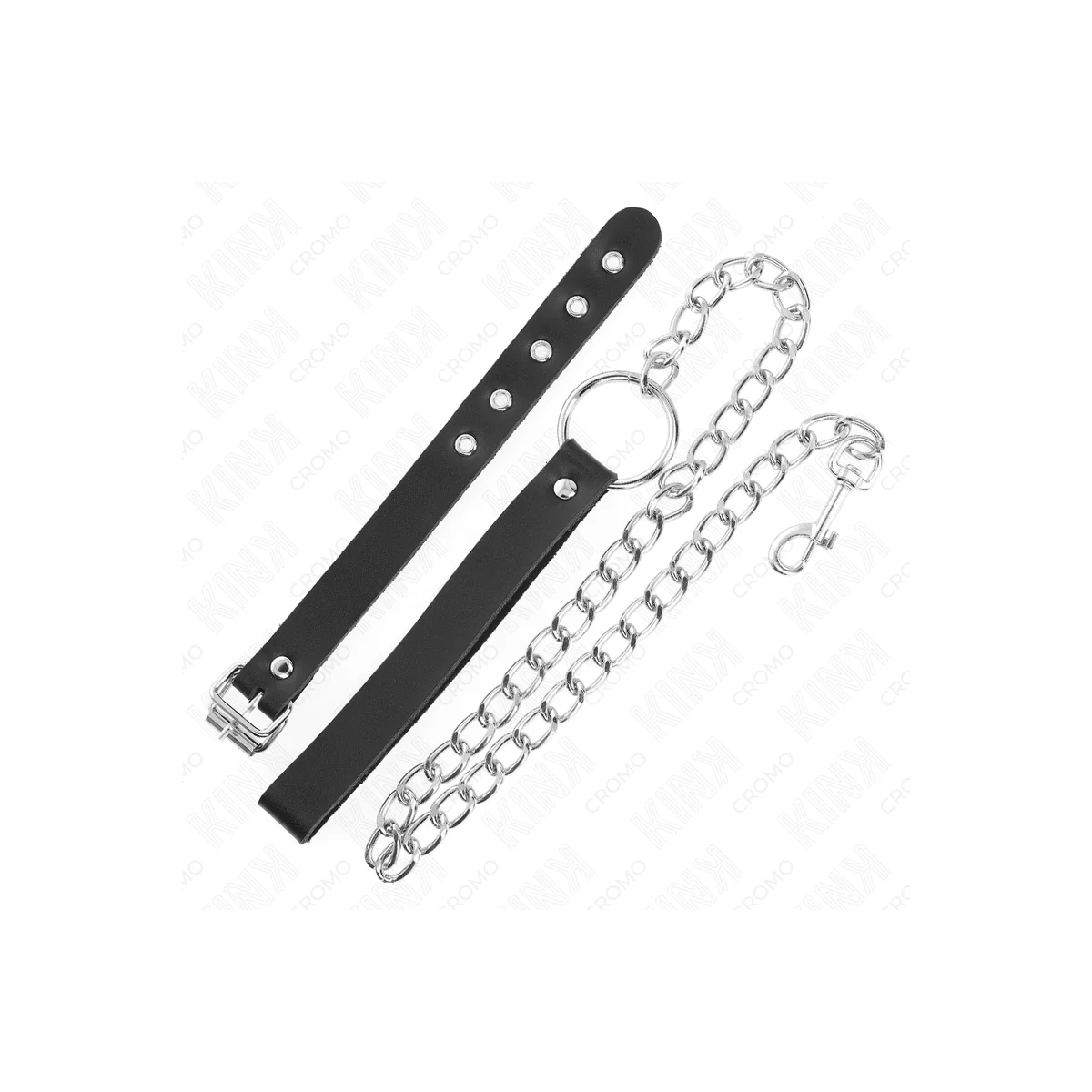 PENISRING AUS LEDER MIT RIEMEN 21,5 X 2 CM UND METALLKETTE 60 CM VON KINK RING POWER