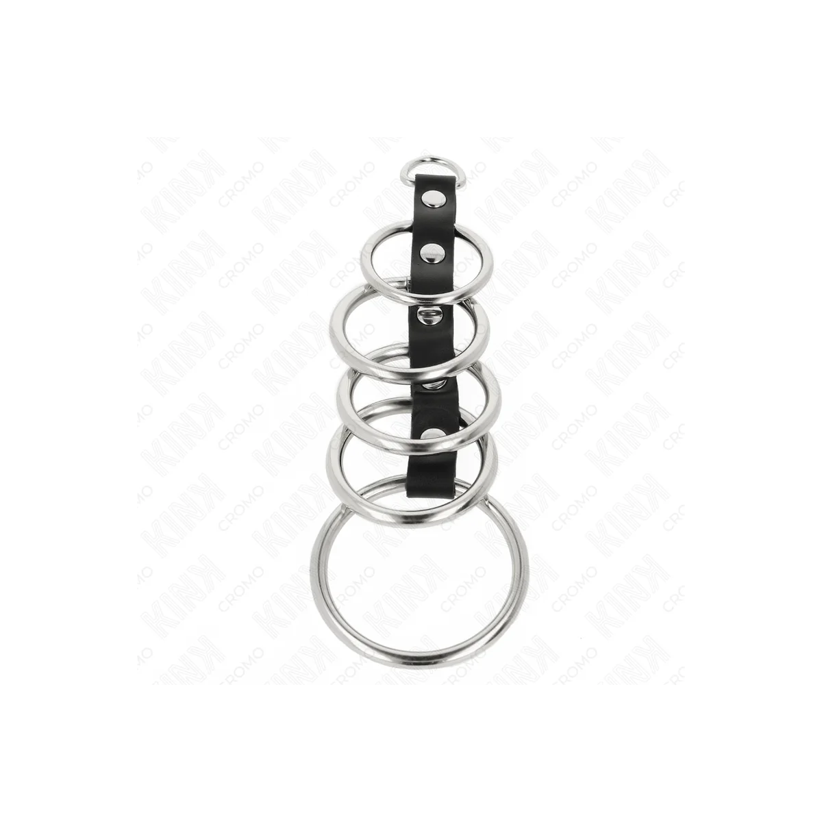 5 METALL PENISRINGE 3,2 CM BIS 5 CM DURCH LEDER VERBUNDEN VON KINK RING POWER