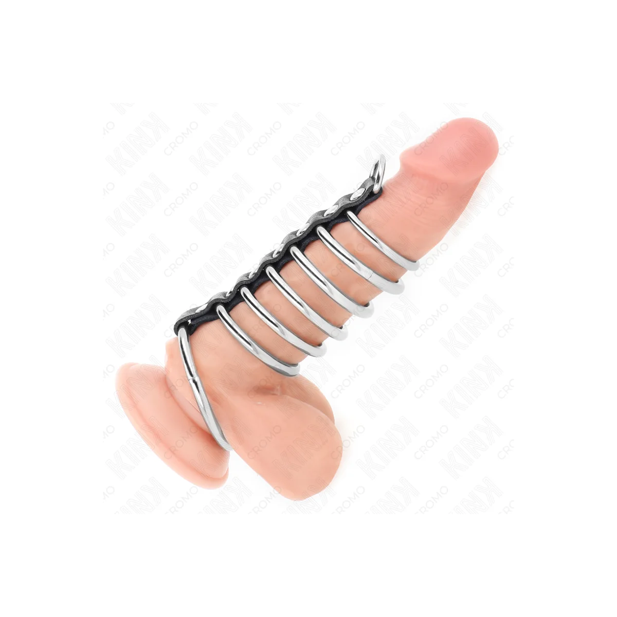 7 PENISRINGE AUS METALL 3,2 CM BIS 5 CM DURCH LEDER VERBUNDEN VON KINK RING POWER