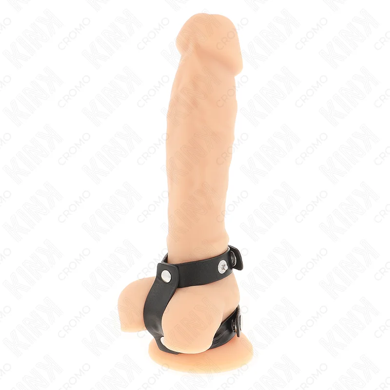 VERSTELLBARER DOPPELTER PENISRING AUS LEDER VON KINK RING POWER