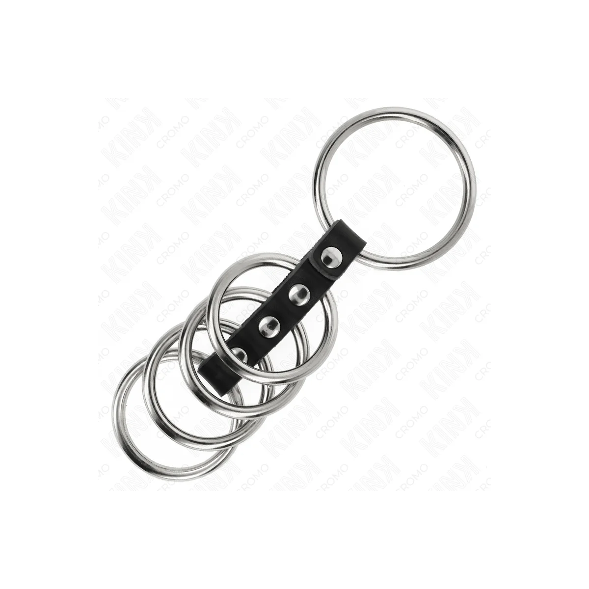 5 PENISRINGE 3,7 CM BIS 5 CM METALL DURCH LEDER VERBUNDEN VON KINK RING POWER