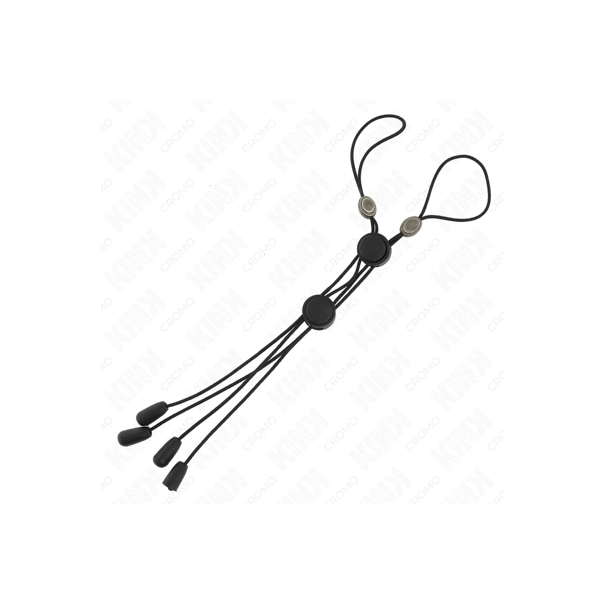 Schwarze Detail-Nippelklammern mit Schwarzem Gummiband von Kink Nipple Grip kaufen | Fesselliebe