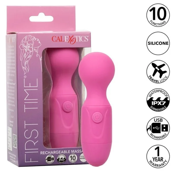 First Time wiederaufladbarer Massager 10 Vibrationen Rosa von Calexotics kaufen | Fesselliebe