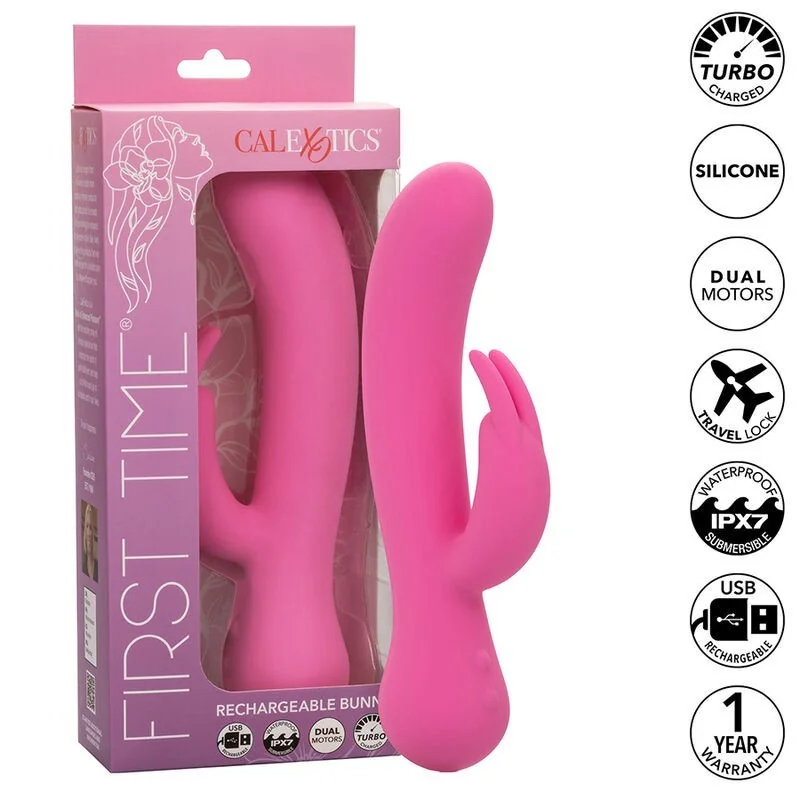 First Time Vibrator Rabbit wiederaufladbar Rosa von Calexotics kaufen | Fesselliebe