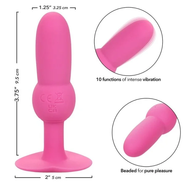 First Time Anal Plug mit Perlensonde 10 Vibrationen Rosa von Calexotics kaufen | Fesselliebe