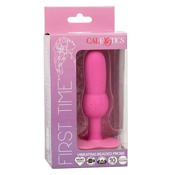 First Time Anal Plug mit Perlensonde 10 Vibrationen Rosa von Calexotics kaufen | Fesselliebe