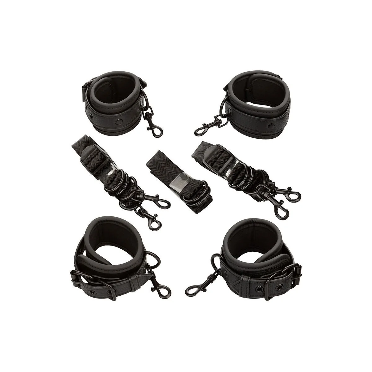 Nocturnal Bettfesseln Leder Verstellbar Schwarz von Calexotics kaufen | Fesselliebe