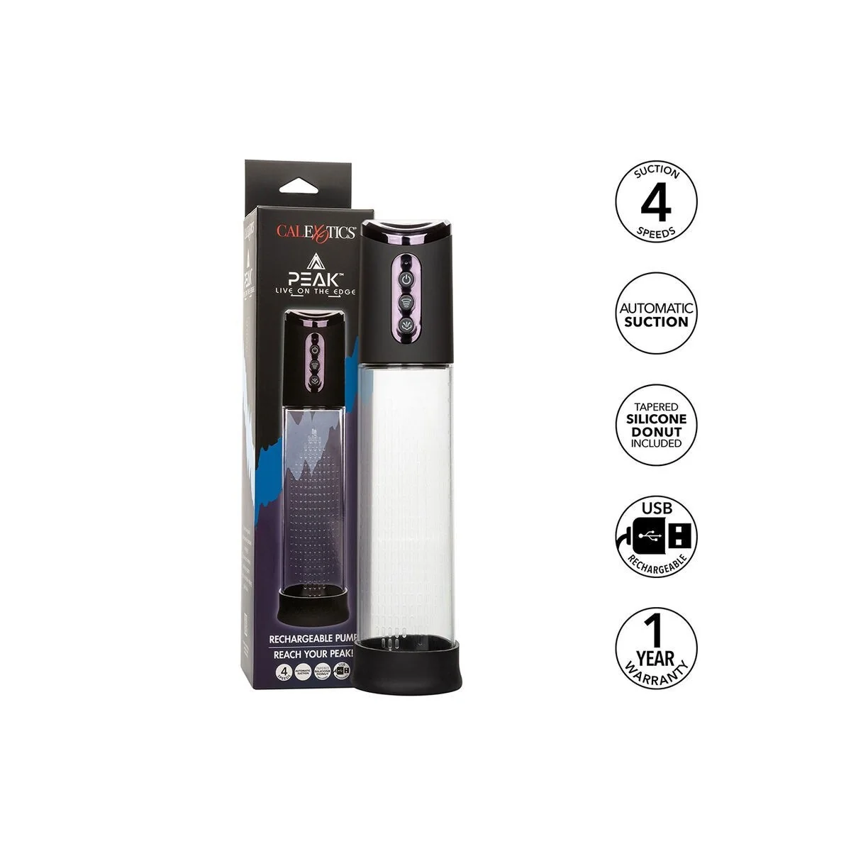 Peak Saugpumpe 4 Geschwindigkeiten Schwarz von Calexotics kaufen | Fesselliebe