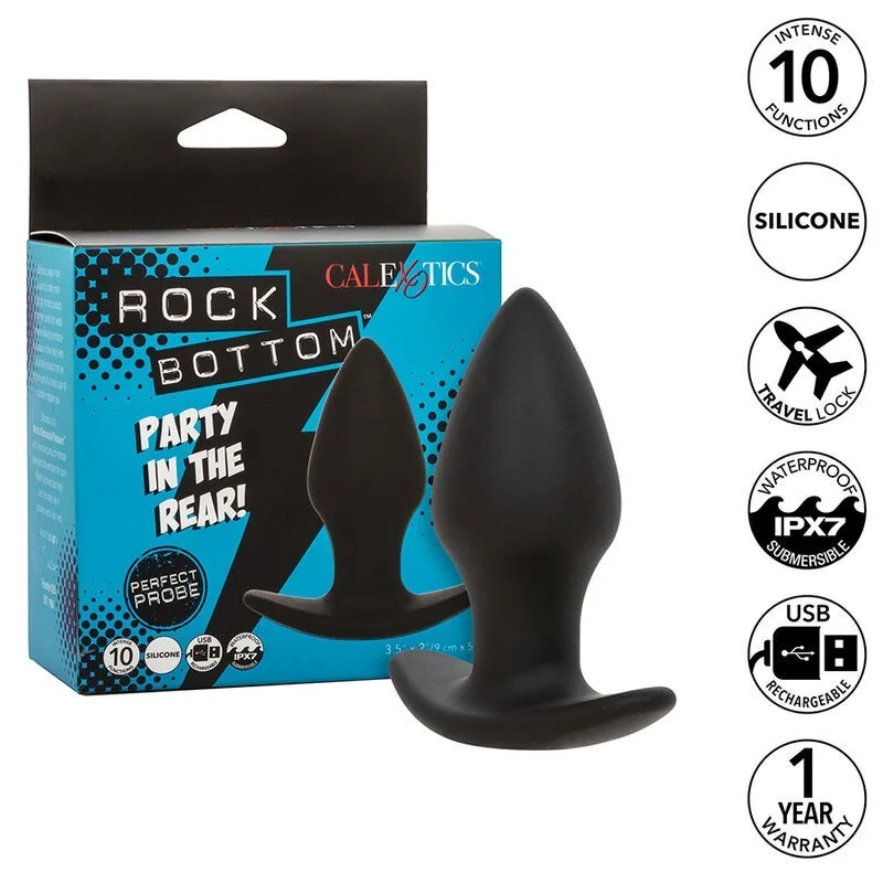 Rock Bottom Perfect Anal Plug 10 Vibrationen Silikon Schwarz von Calexotics kaufen | Fesselliebe
