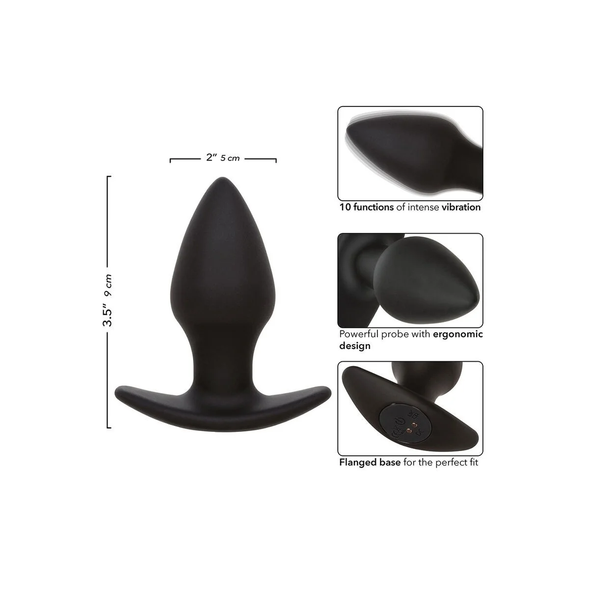 Rock Bottom Perfect Anal Plug 10 Vibrationen Silikon Schwarz von Calexotics kaufen | Fesselliebe