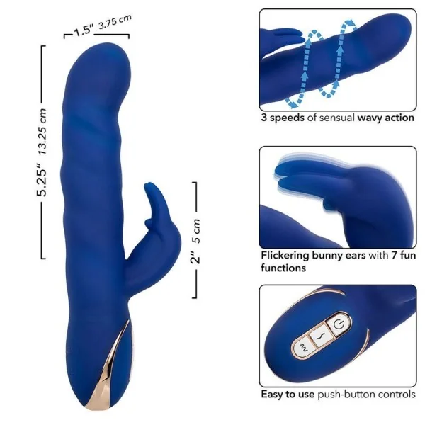Jack Rabbit Vibrator Wellenbewegung Blau von Calexotics kaufen | Fesselliebe