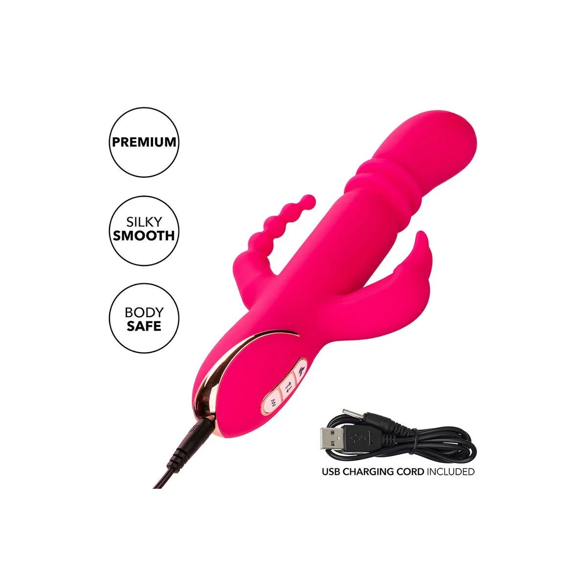 Jack Fantasy Dreifach Beheizter Vibrator Rabbit Rosa von Calexotics kaufen | Fesselliebe
