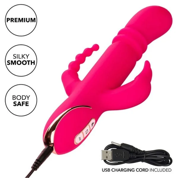 Jack Fantasy Dreifach Beheizter Vibrator Rabbit Rosa von Calexotics kaufen | Fesselliebe