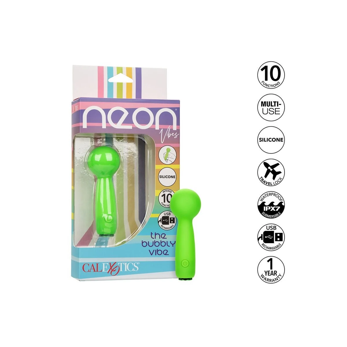Neon Vibes The Bubbly Vibe Mini-Massager 10 Vibrationen Grün von Calexotics kaufen | Fesselliebe