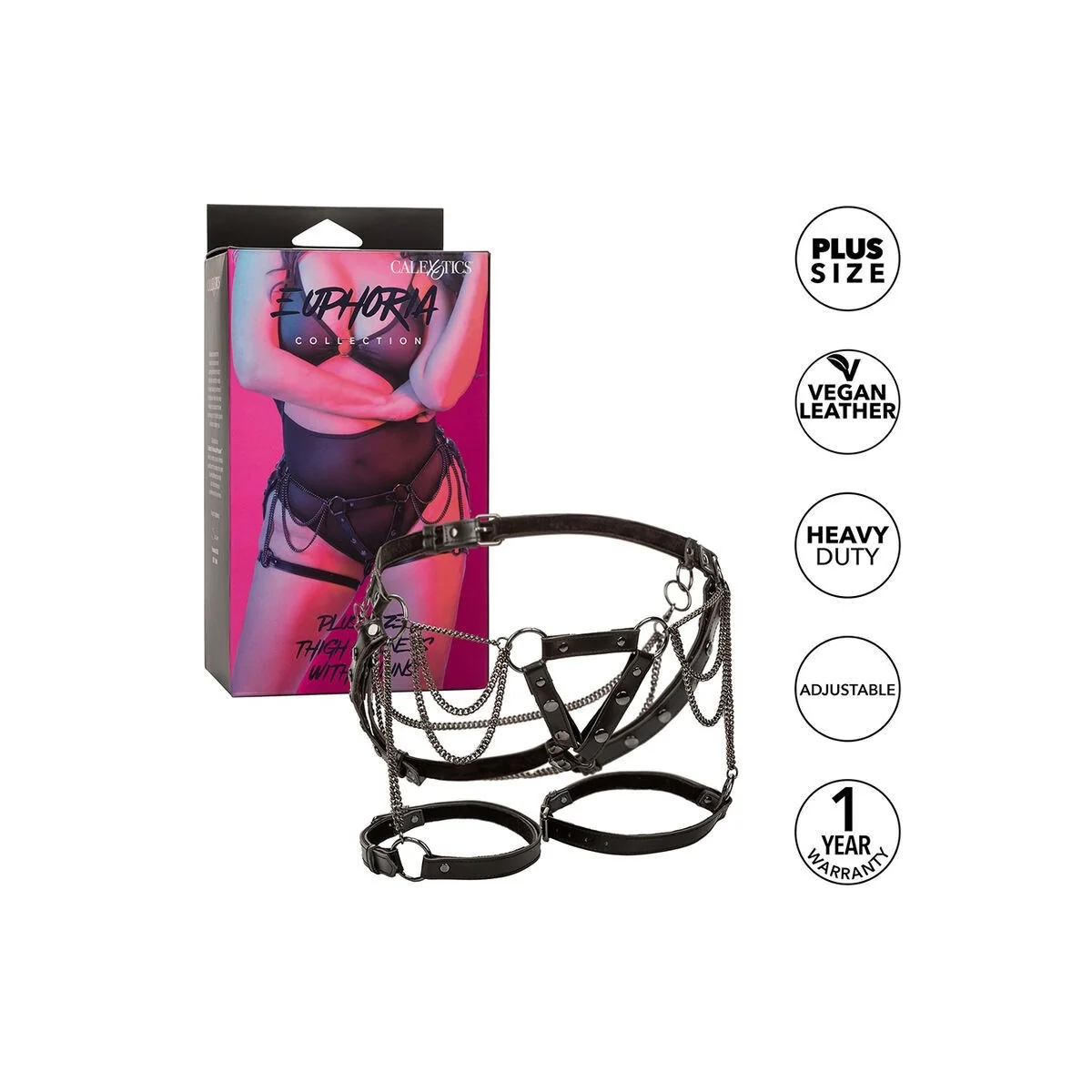 Euphoria Multichain Oberschenkelharness Premium Plus Size von Calexotics kaufen | Fesselliebe