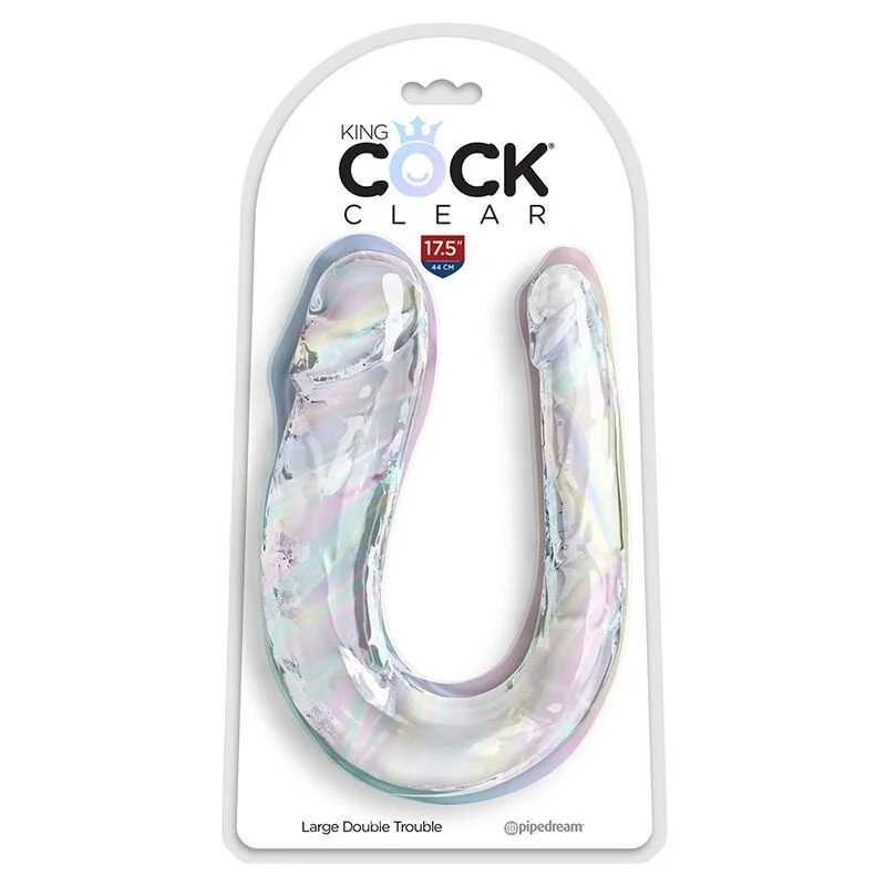 Double Trouble Doppeldildo 44 cm Klar von King Cock kaufen | Fesselliebe 2