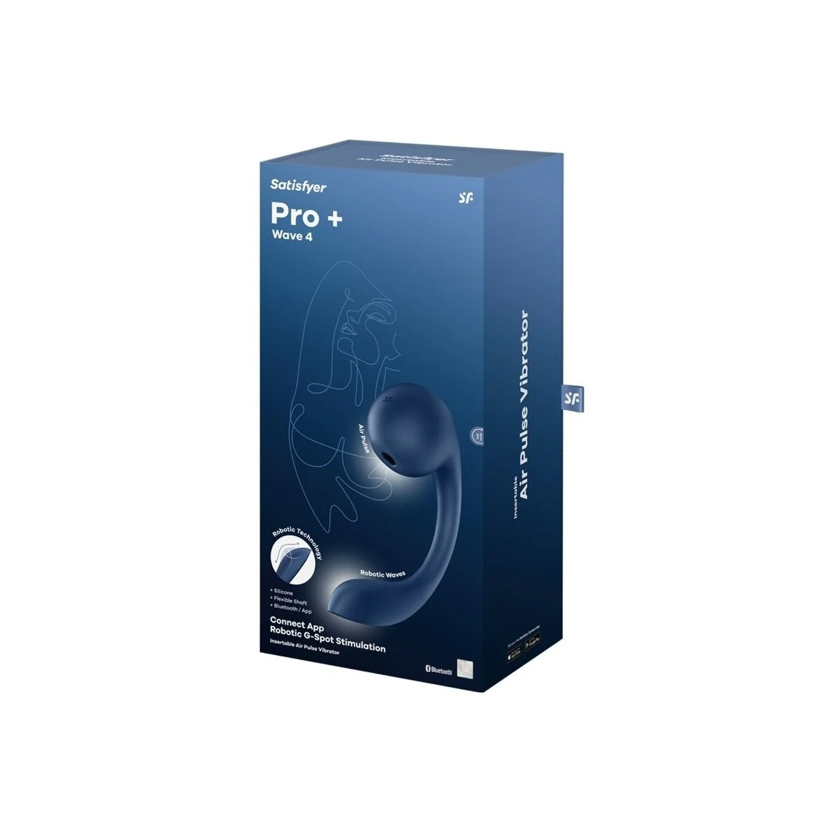 Pro+ Wave 4 G-Spot & Air Pulse Stimulator mit kostenloser App Dunkelblau von Satisfyer Air Pulse kaufen | Fesselliebe