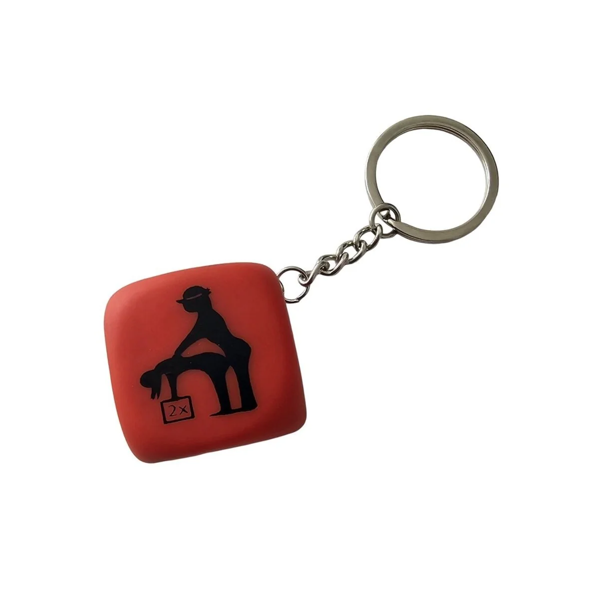 Roter Würfel-Schlüsselanhnger mit Posen von Diablo Picante kaufen | Fesselliebe
