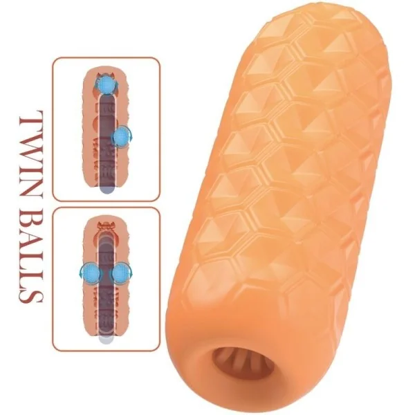 Twin Balls Männlicher Masturbator Orange von Pretty Love Flirtation kaufen | Fesselliebe