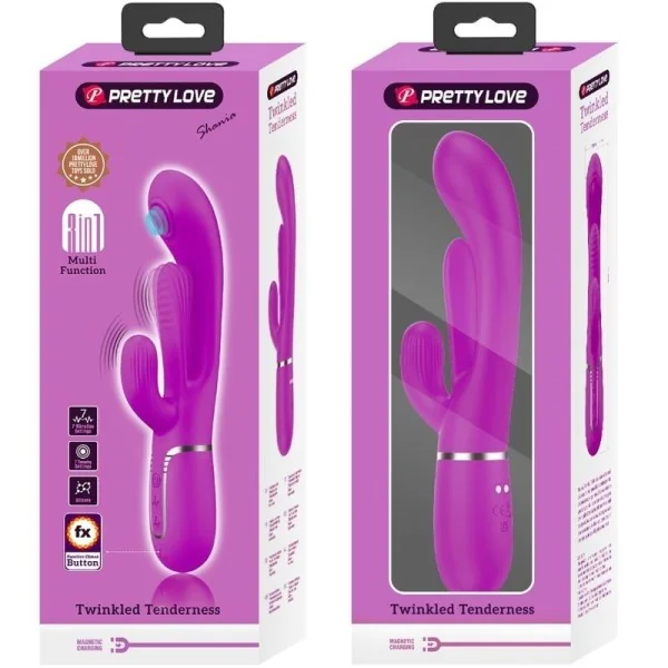 Shania Triple Rabbit Vibrator Multifunktions-Rosa von Pretty Love Flirtation kaufen | Fesselliebe