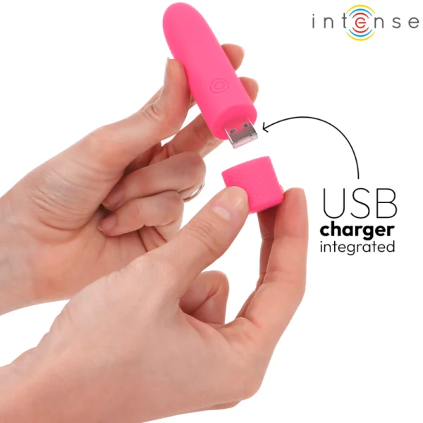 Symone Usb wiederaufladbarer Vibrierender Bullet 8 Vibrationen Rosa 10 X 2,2 cm von Intense Fun kaufen | Fesselliebe