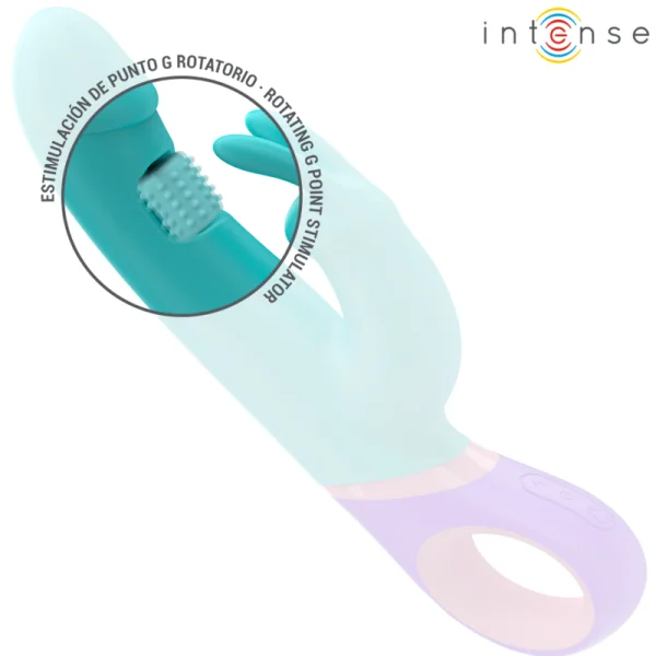Monica Rabbit Vibrator mit Rotierendem G-Spot-Stimulator Blau von Intense Fun kaufen | Fesselliebe
