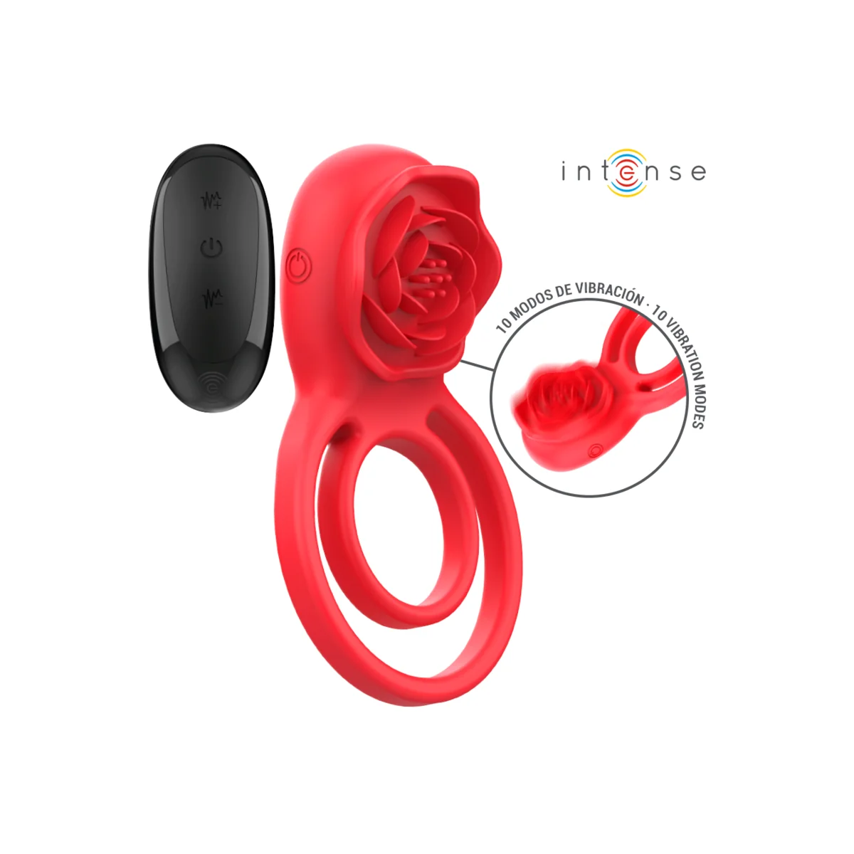 Gail Stimulator Rose 10 Vibrationen Rot mit Fernbedienung von Intense Fun kaufen | Fesselliebe