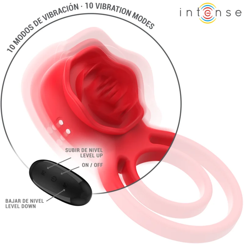 Gail Stimulator Rose 10 Vibrationen Rot mit Fernbedienung von Intense Fun kaufen | Fesselliebe 2