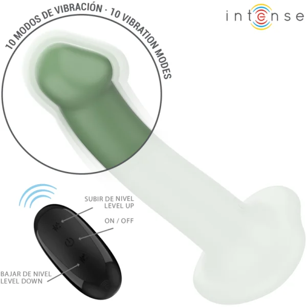 Becca Vibrator mit Saugnäpfen 10 Vibrationen Grün mit Fernbedienung von Intense Fun kaufen | Fesselliebe