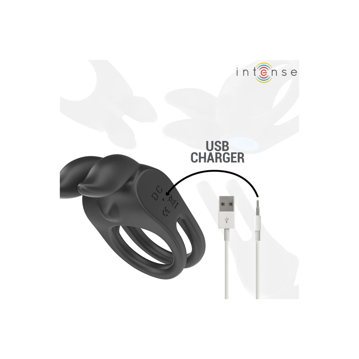 Sam Vibrator Doppel-Penisring 10 Vibrationen Schwarz von Intense Couples Toys kaufen | Fesselliebe