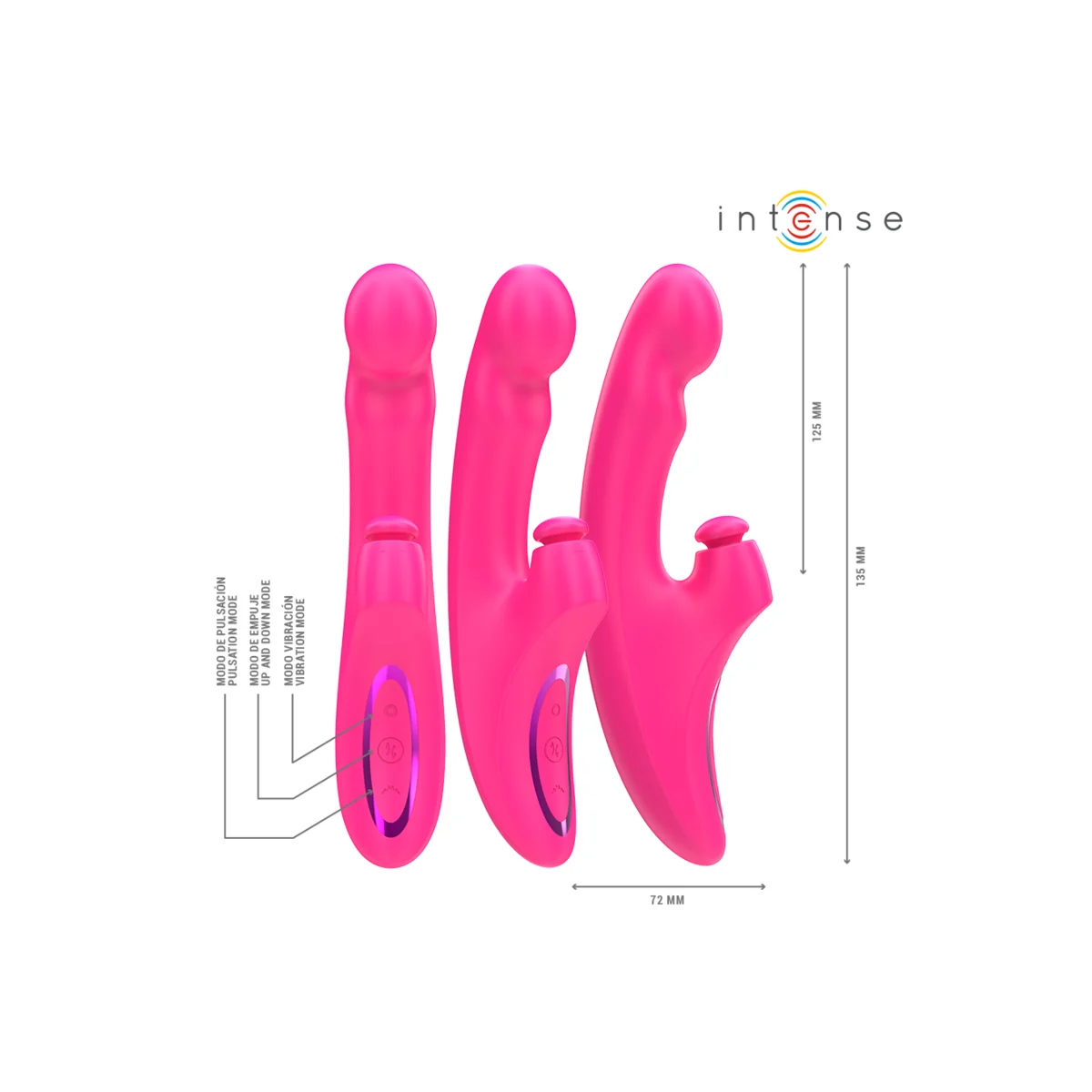 Emi Vibrator 13,5 cm Multifunktion 3 in 1 10 Vibrationen Rosa von Intense Fun kaufen | Fesselliebe