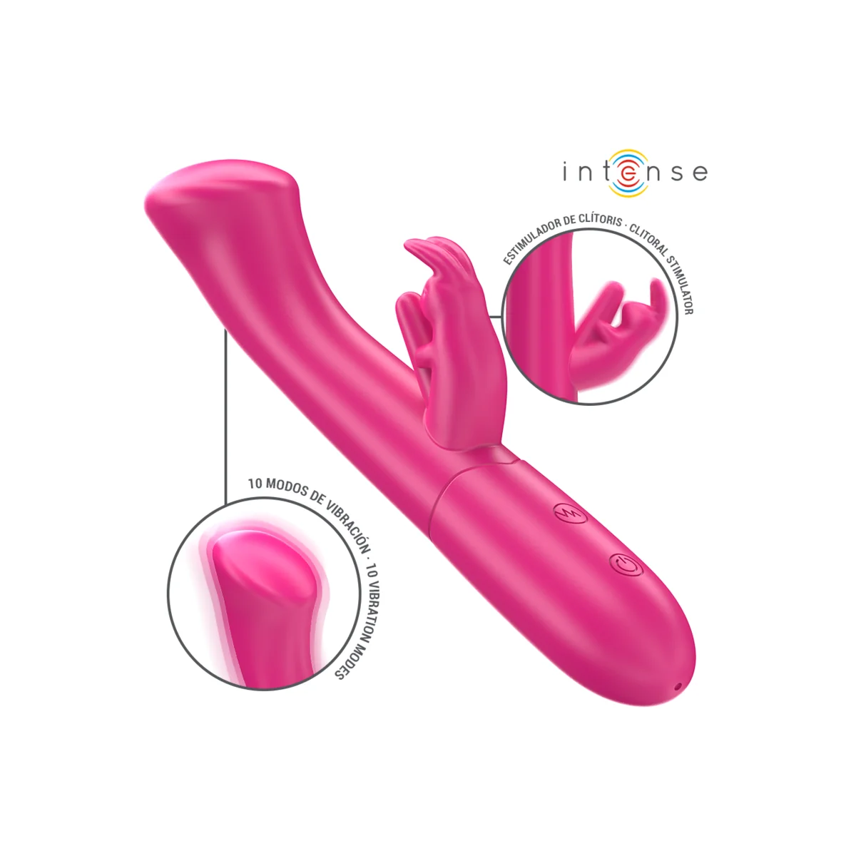 Julieta Rabbit Vibrator 18,6 cm 10 Vibrationen Rosa von Intense Fun kaufen | Fesselliebe