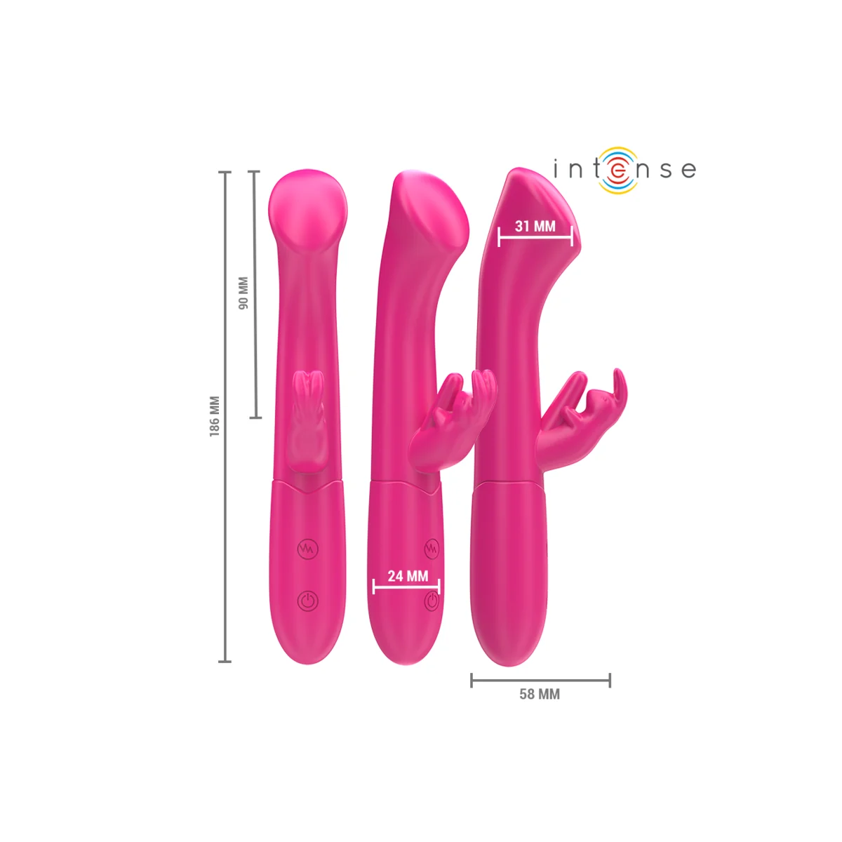 Julieta Rabbit Vibrator 18,6 cm 10 Vibrationen Rosa von Intense Fun kaufen | Fesselliebe