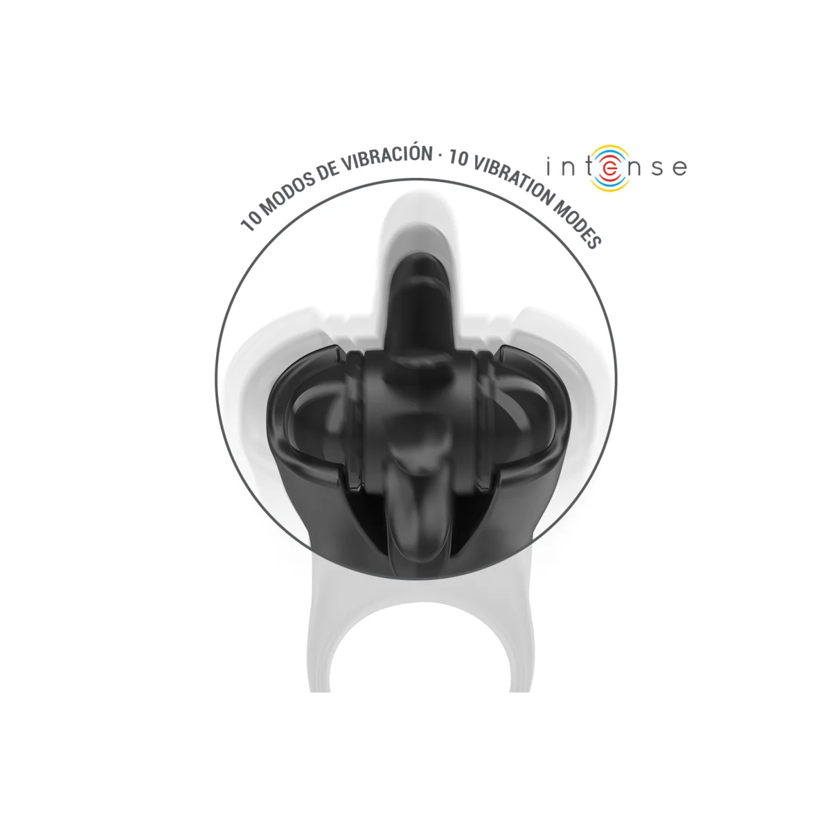Mabel Vibrationsring 10 Vibrationen mit Klitorisstimulator Schwarz von Intense Couples Toys kaufen | Fesselliebe