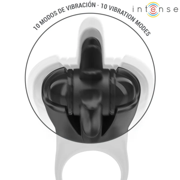 Mabel Vibrationsring 10 Vibrationen mit Klitorisstimulator Schwarz von Intense Couples Toys kaufen | Fesselliebe