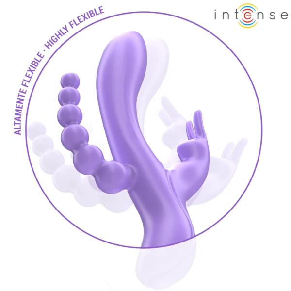 Miko Dreifach-Vibrator Rabbit & Stimulator & Anal 7 Vibrationen Lila von Intense Fun kaufen | Fesselliebe