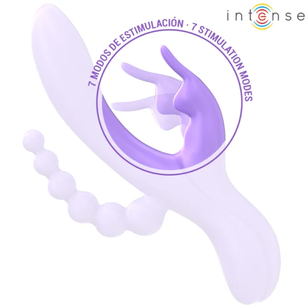 Miko Dreifach-Vibrator Rabbit & Stimulator & Anal 7 Vibrationen Lila von Intense Fun kaufen | Fesselliebe