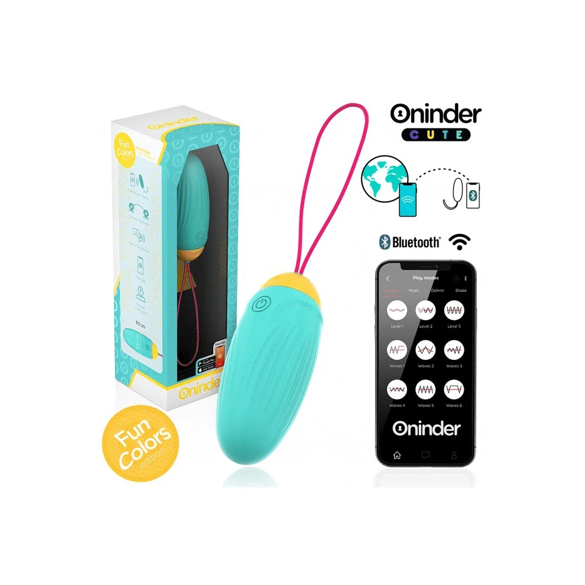 LOVE PLEASURE VIBRO-ROTIERENDES SILIKON-EDELSTEIN-EI - KOSTENLOSE WELTWEITE APP VON ONINDER CUTE