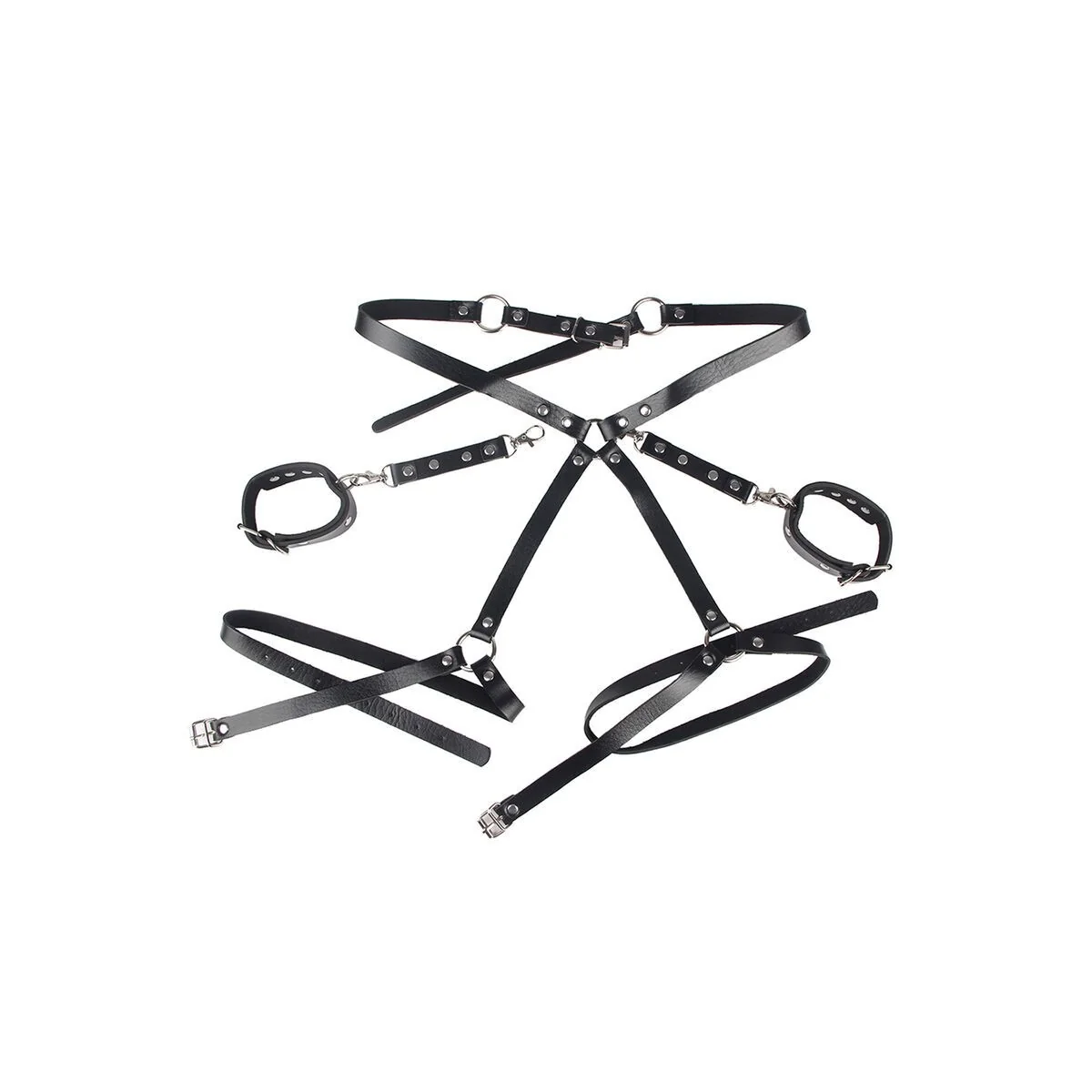 953690 Handschellen mit Bondage-Gürtel Schwarz One Size (S-L) von Subblime Fetish kaufen | Fesselliebe