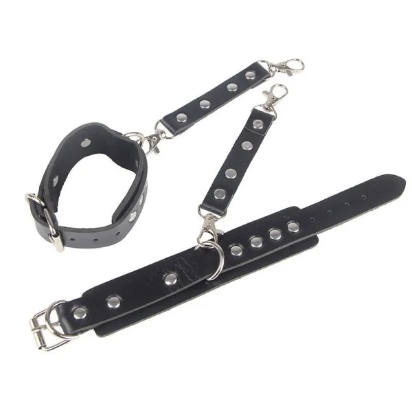 953690 Handschellen mit Bondage-Gürtel Schwarz One Size (S-L) von Subblime Fetish kaufen | Fesselliebe