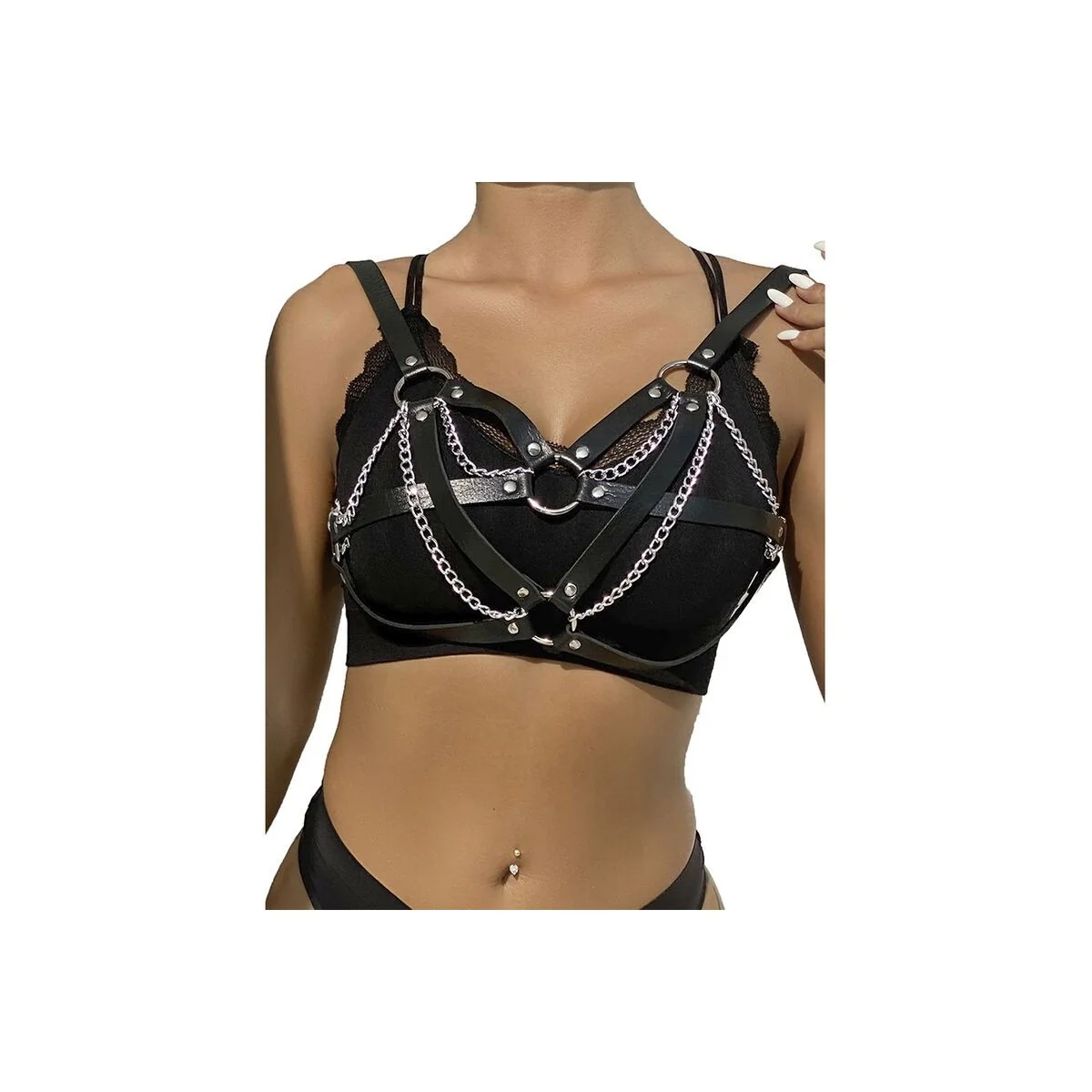 953713 Punk Bondage Gürtel Metallschnalle Schwarz One Size (S-L) von Subblime Fetish kaufen | Fesselliebe