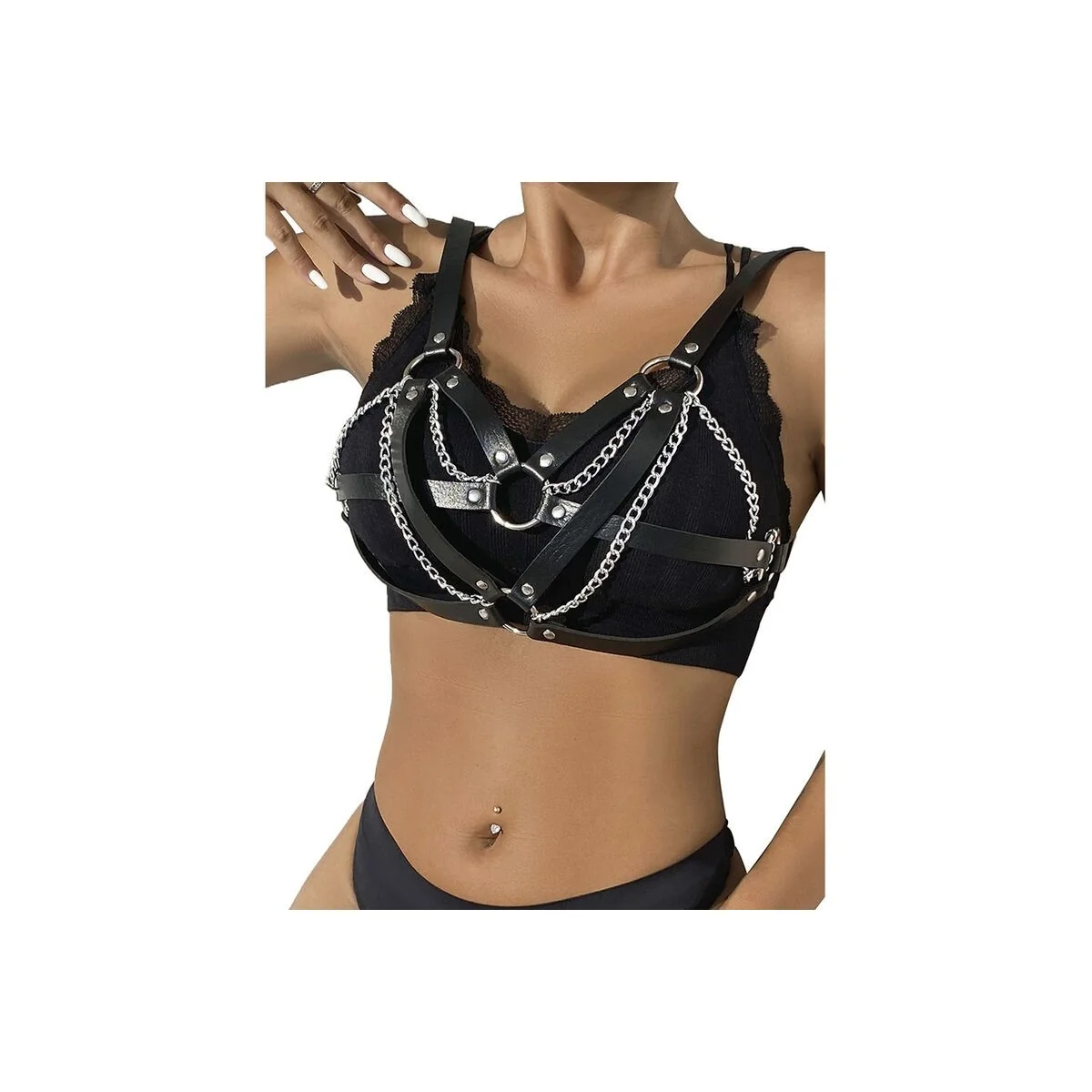 953713 Punk Bondage Gürtel Metallschnalle Schwarz One Size (S-L) von Subblime Fetish kaufen | Fesselliebe