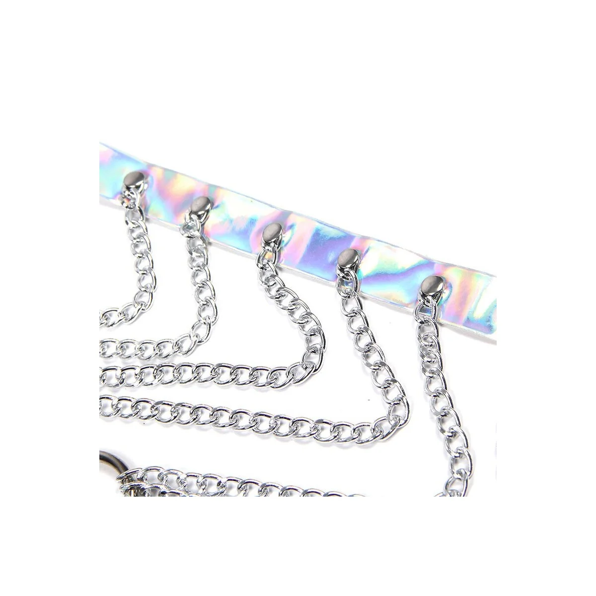 953737 Brustgurt mit Ringen und Ketten Silber One Size (S-L) von Subblime Fetish kaufen | Fesselliebe