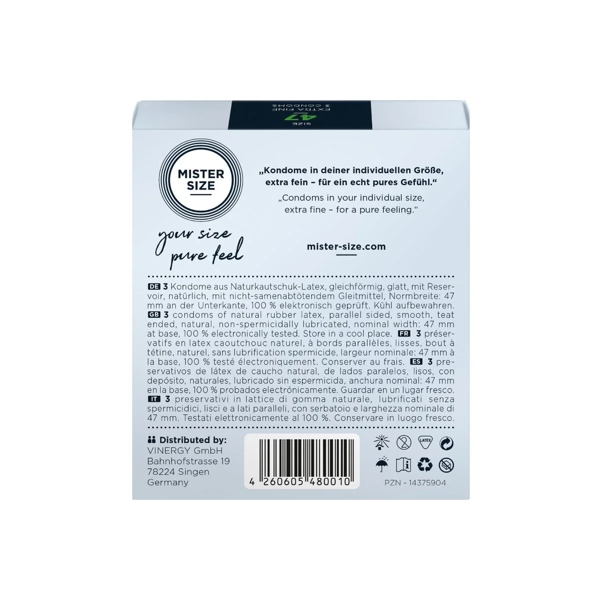 Kondome Größe Xs 47 Mm (3 Stück) von Mister Size kaufen | Fesselliebe