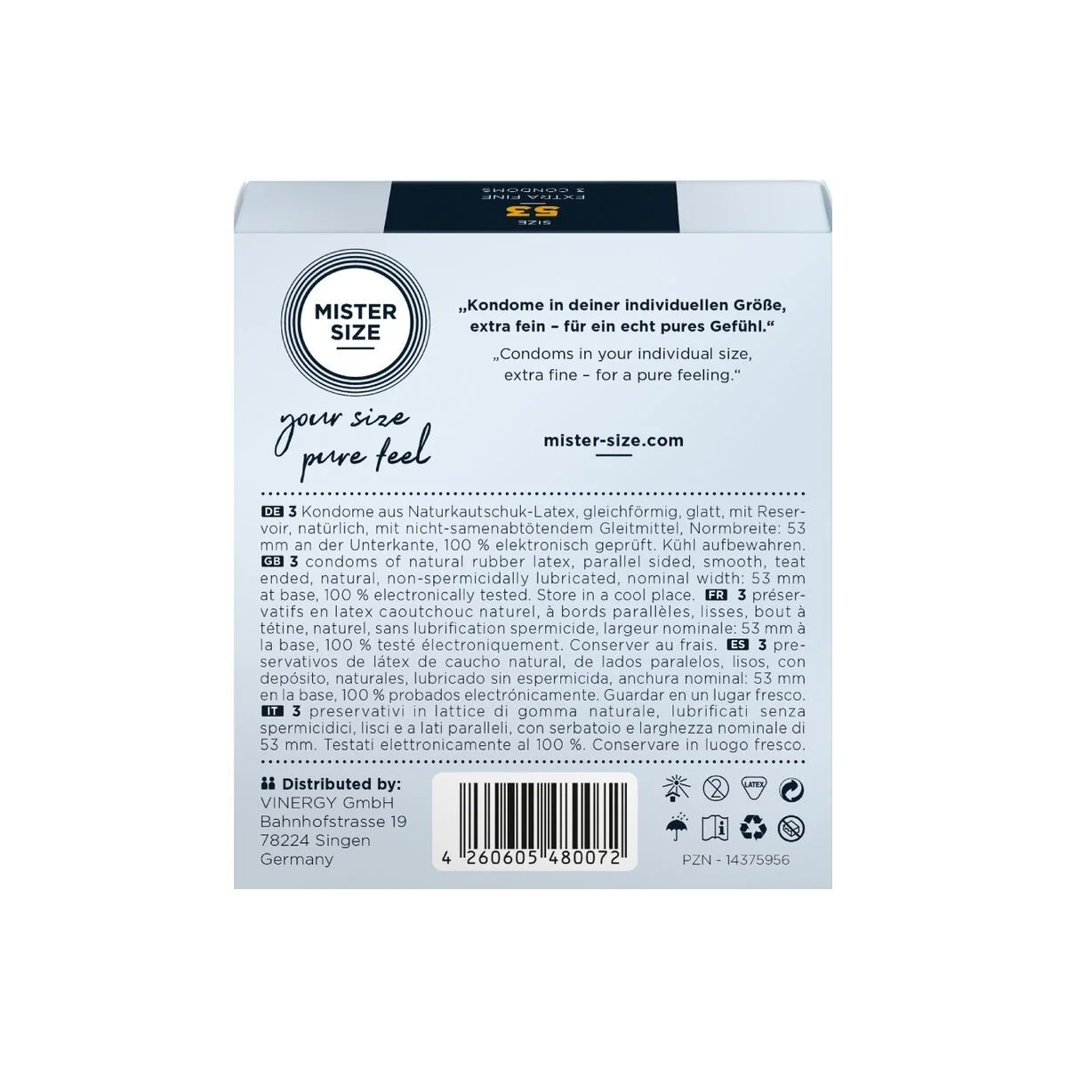 Kondome Größe M 53 Mm (3 Stück) von Mister Size kaufen | Fesselliebe