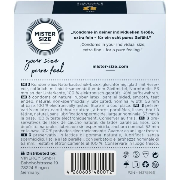 Kondome Größe M 53 Mm (3 Stück) von Mister Size kaufen | Fesselliebe