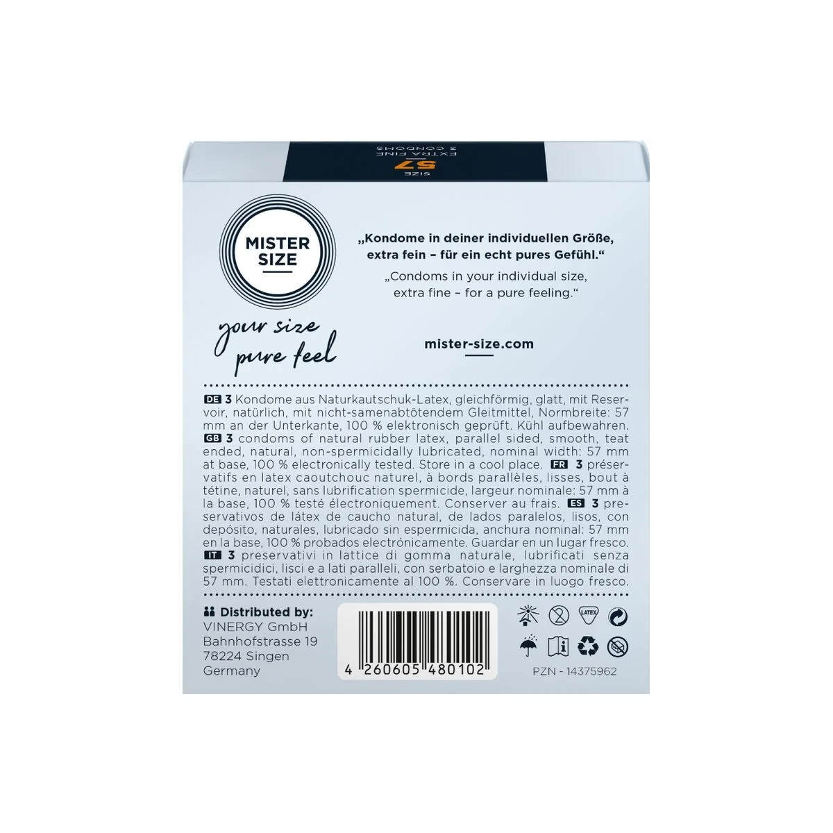 Kondome Größe L 57 Mm (3 Stück) von Mister Size kaufen | Fesselliebe